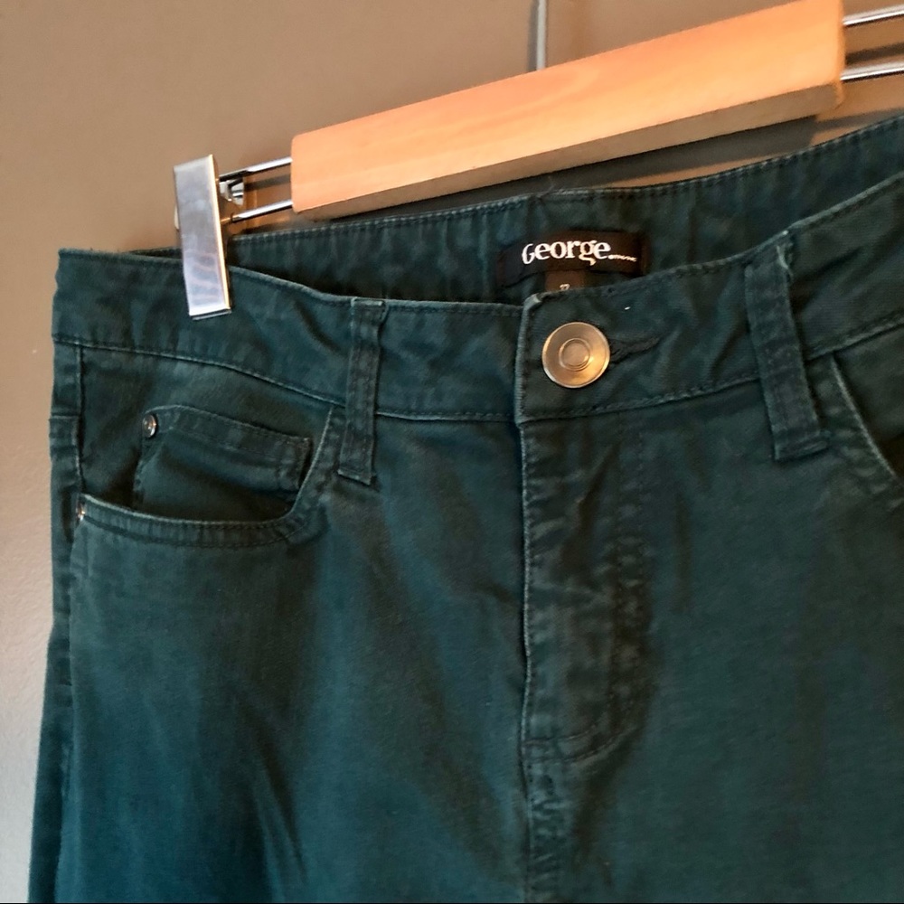 Teal straight cut jeans